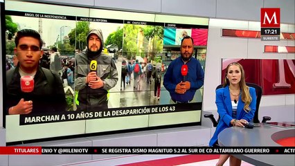 Realizan marcha por los 10 años desde la desaparición de los 43 normalistas de Ayotzinapa en CdMx