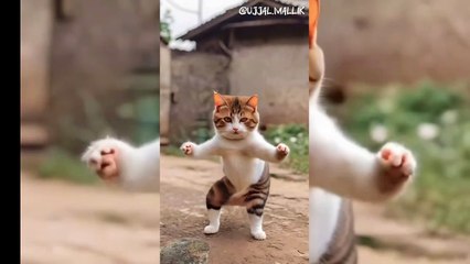 Dancing Cat. #funny #funnyvideos #cat #catsoftiktok #dance #funnydance #funnyvideo #haha