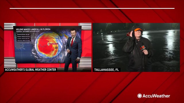 Powerful wind gusts pummel Tallahassee as Helene speeds through Florida