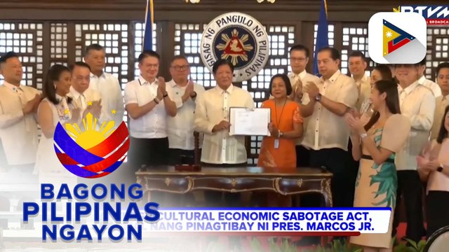 Anti-Agricultural Economic Sabotage Act, pormal nang pinagtibay ni PBBM