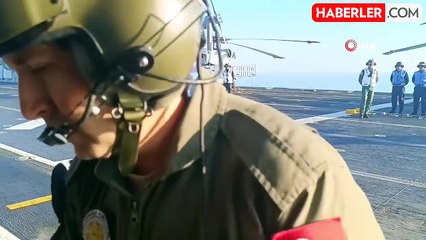 TCG Anadolu Gemisine Helikopterle İniş Görüntülendi
