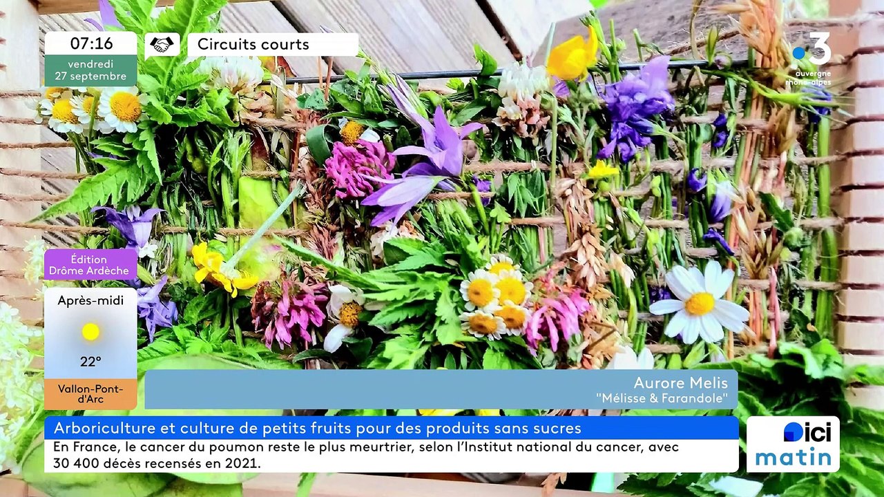 À Burzet, "Mélisse et Farandole",  purées, sorbets, cuirs de fruits...Une ferme Bio, "Nature et Progrès"...