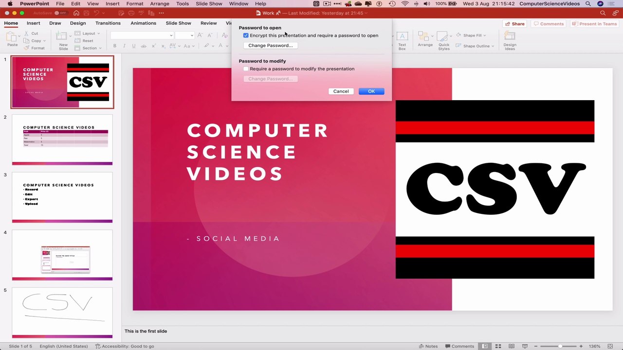How to USE Microsoft PowerPoint On a Mac - Tutorial 29 - Decrypt Your Presentation - Basic Tutorial