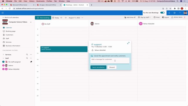 How to Use Microsoft Bookings for Office 365 On a Mac - Tutorial 3 - Cancel Booking - Basic Tutorial
