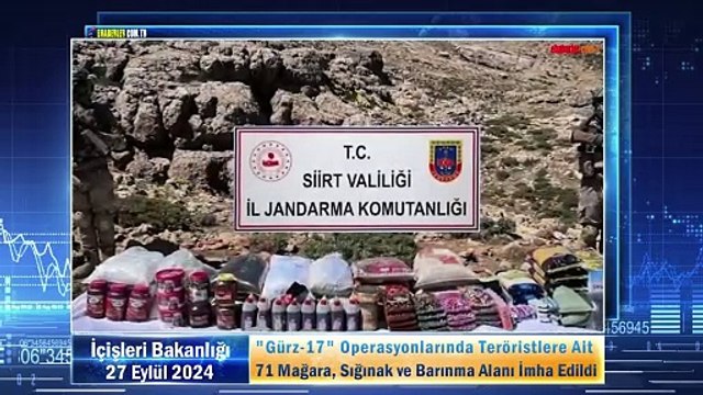 Gürz-17 Operasyonlarında Teröristlere Ait 71 Mağara, Sığınak ve Barınma Alanı İmha Edildi