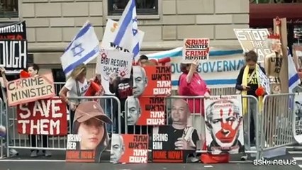 "Stop alla guerra", proteste fuori dall'Onu contro discorso Netanyahu