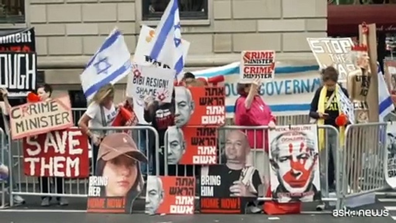 "Stop alla guerra", proteste fuori dall'Onu contro discorso Netanyahu