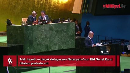 Katliamcı Netanyahu BM kürsüsünde! Türk heyeti ve birçok delegasyon salonu terk etti