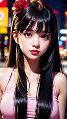 Nighttime Street Photography  Lady in Red Cap