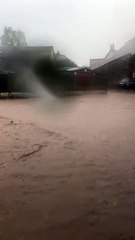 Flooding: Drama in All Stretton as road turns into a river