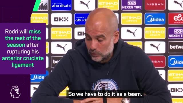 Guardiola calls for a team effort to replace injured Rodri