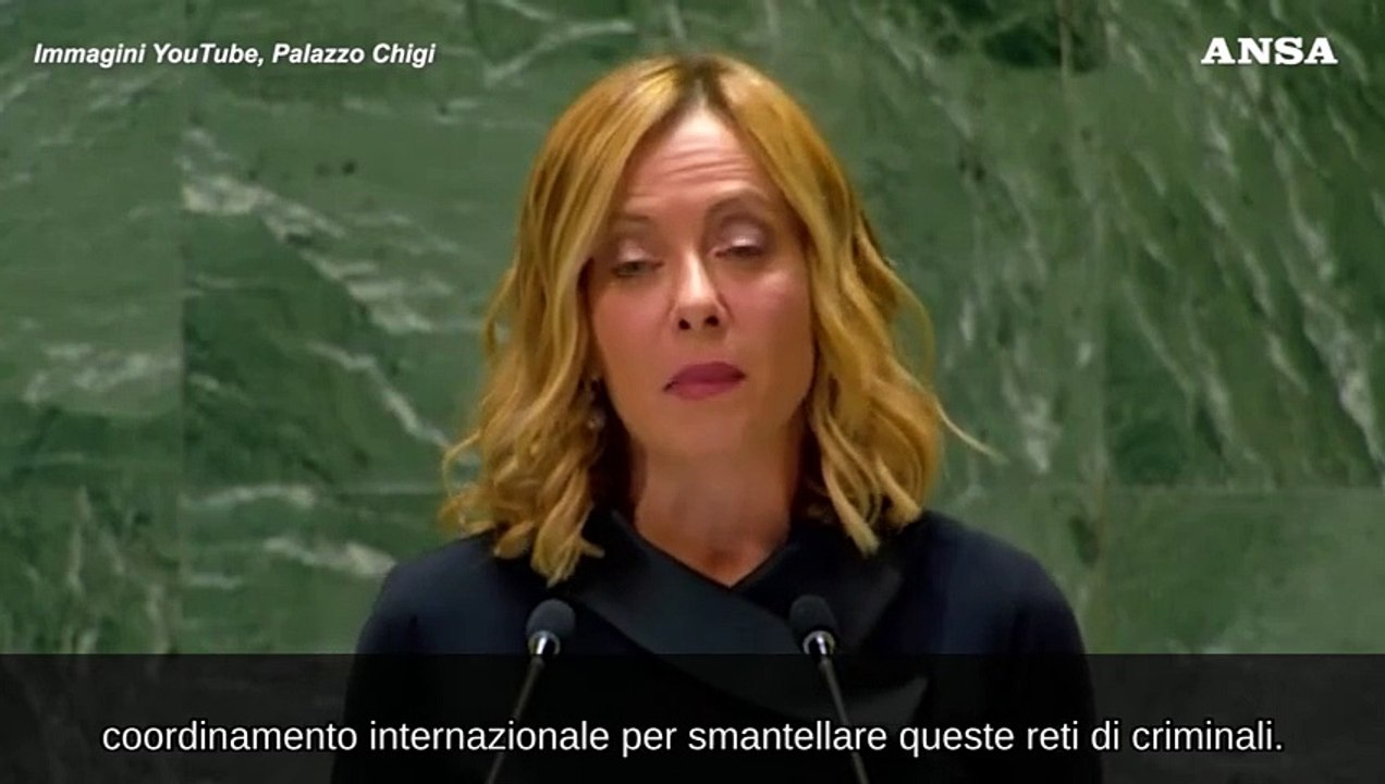 Migranti, Meloni: "L'Onu deve fare di piu' contro il traffico di esseri umani"