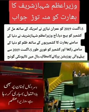 Prime minister of Pakistan speech in uno General assembly prime minister fully sport Kashmir and Palestine Muslims