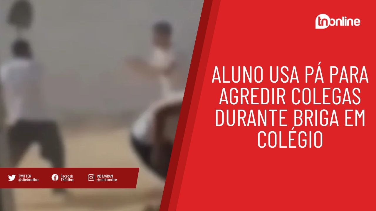 Aluno usa pá para agredir colegas durante briga em colégio