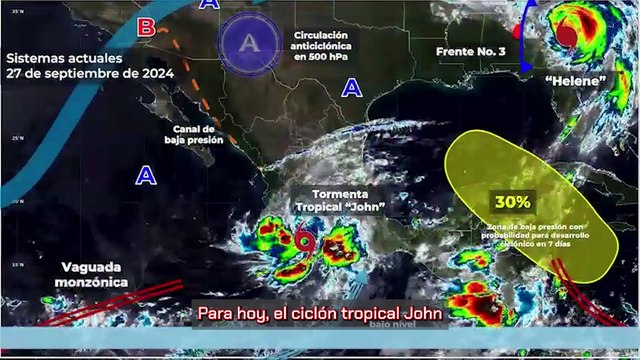 Ciclón tropical John: Estos son los estados y zonas con pronóstico de fuertes lluvias este 27 de septiembre