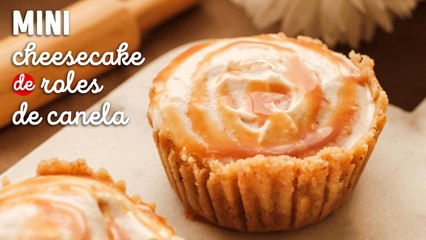 Receta de mini cheesecake de rol de canela, postres para Otoño