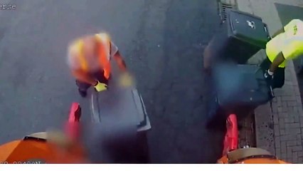 Une poubelle explose au moment de se vider dans le camion...