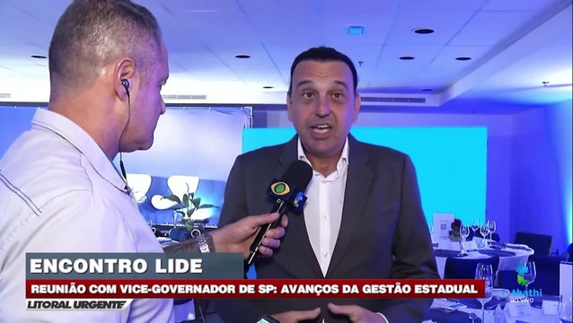 Felício Ramuth, vice-governador de SP, esteve em Santos falando sobre avanços da gestão na Baixada Santista