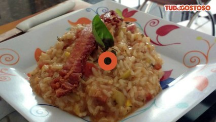 Risoto de calabresa e bacon