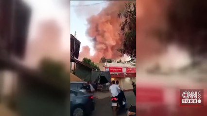 VİDEO | İsrail'den Beyrut'a saldırı! Peş peşe patlama sesleri!