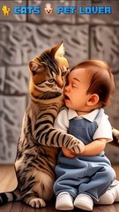 "Cuddles and Cries: A Cat’s Soothing Embrace 2024" #viralvideo #reels