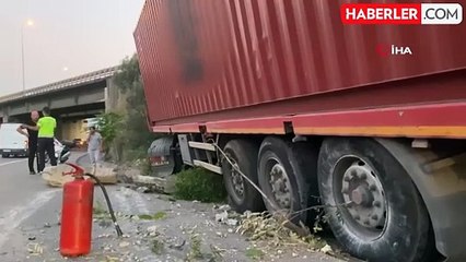 Kontrolden Çıkan Tır Ağaçlık Alana Daldı: Sürücü Yaralandı