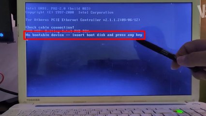 How To Fix and Solve No bootable device insert boot disk and press any key