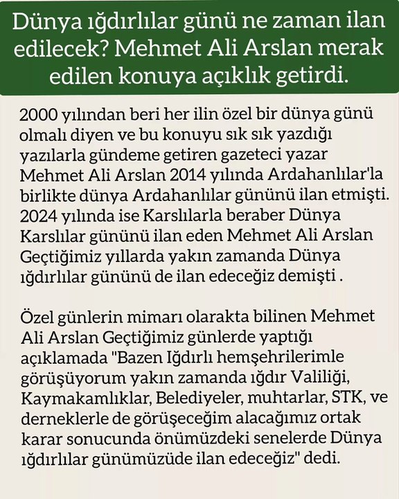 Dünya ığdırlılar günü