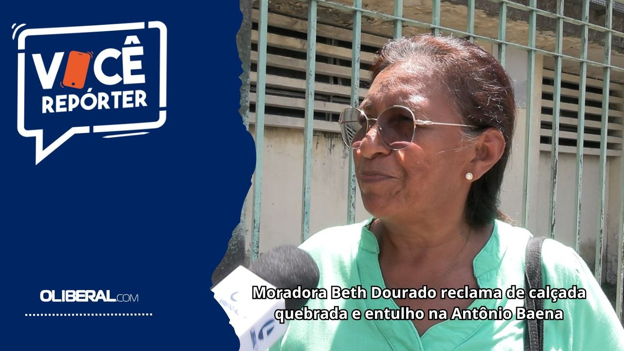 Moradora Beth Dourado reclama de calçada quebrada e entulho na Antônio Baena