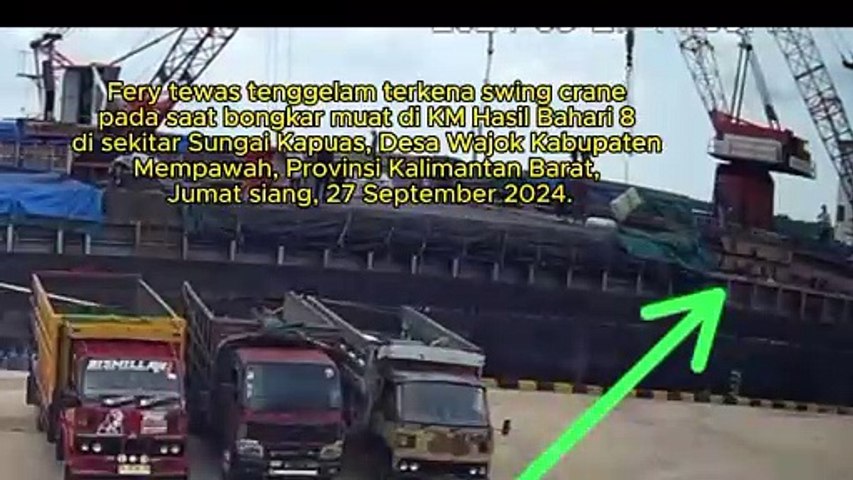 Ini Penampakan Ferry Tewas Diterjang Swing Scrane Saat Bongkar Muat di KM Hasil Bahari 8 di Sekitar Sungai Kapuas, Desa Wajok, Kabupaten Mempawah, Provinsi Kalimantan Barat, Jumat, 27 September 2024