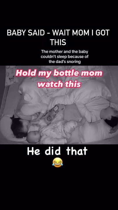 Baby is Tired of His Dad Snoring - Funny Baby Video