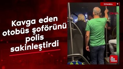 Kadıköy'de trafikte kavga eden otobüs şoförünü polis sakinleştirdi