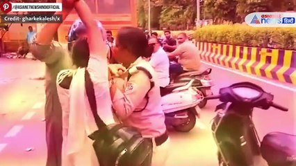 सहारनपुरः दबंग महिला ने लेडी कांस्टेबल को बीच सड़क धोया-वीडियो वायरल
