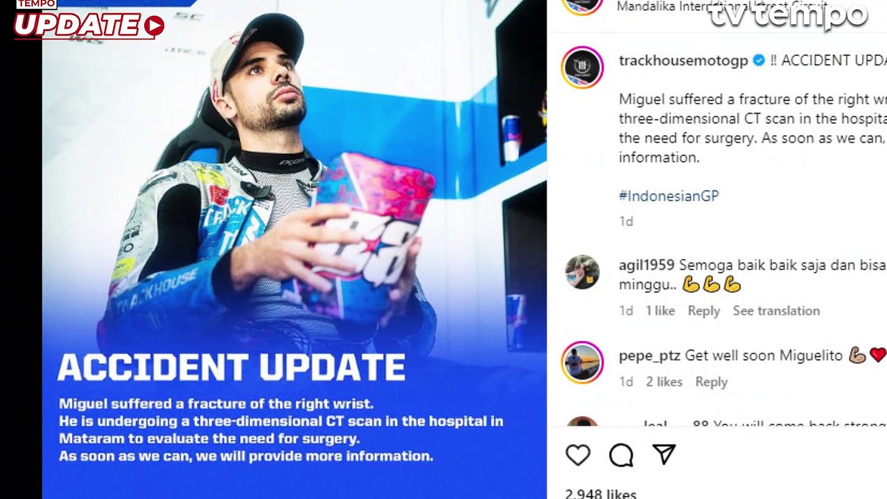 Alami Keretakan Tulang, Miguel Oliveira Mundur dari MotoGP Mandalika 2024