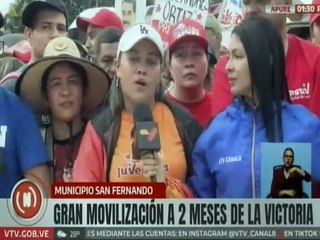Pueblo apureño marcha en celebración de la victoria del presidente Nicolás Maduro el pasado 28-J