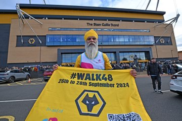 Manny Singh Kang completes his marathon walk