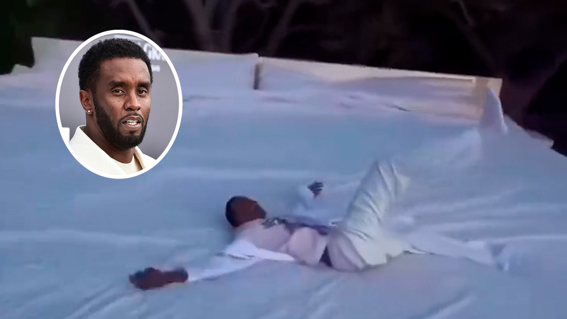 P. Diddy causa revuelo en redes tras encontrarse una cama gigante en su jardn luego de su arresto