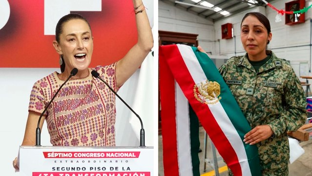 Claudia Sheinbaum causa revuelo en redes con video probándose la banda presidencial