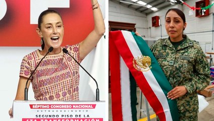 Claudia Sheinbaum causa revuelo en redes con video probándose la banda presidencial