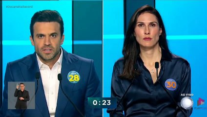 Em debate na Record, Pablo Marçal quebra regra e é punido
