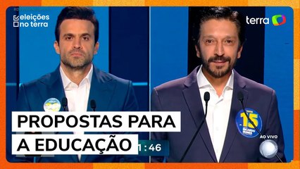 Nunes defende uso de tecnologia, e Marçal escola olímpica para melhora do ensino em SP