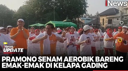 Minggu Pagi, Pramono Senam Aerobik Bareng Tina Toon dan Ratusan Emak-Emak di Kelapa Gading Jakut
