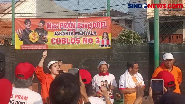 Pramono Senam Aerobik Bareng Tina Toon dan Ratusan Emak-Emak di Kelapa Gading Jakut