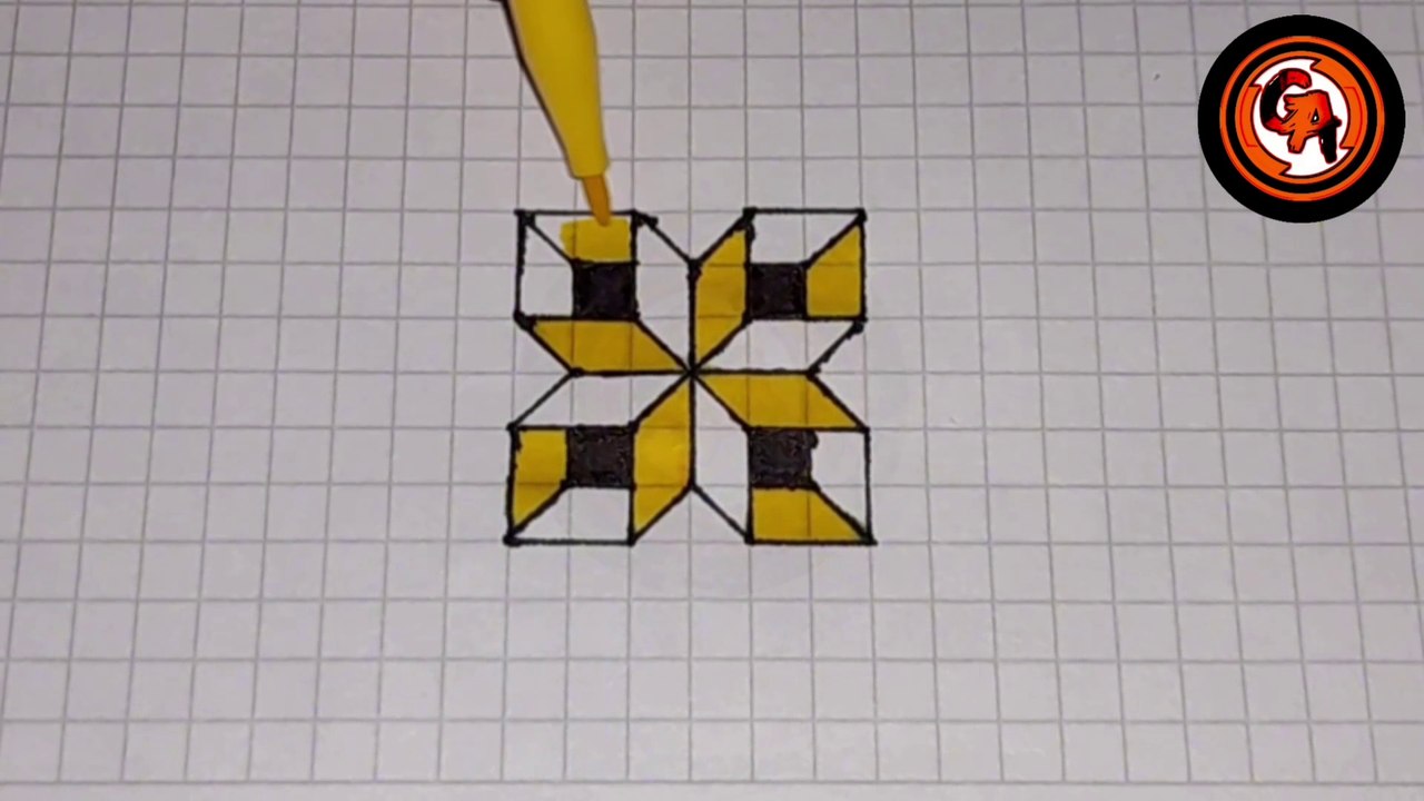 (VIDEO #0004) ️️ DIBUJANDO un hermoso diseño con una regla y marcadores de colores.