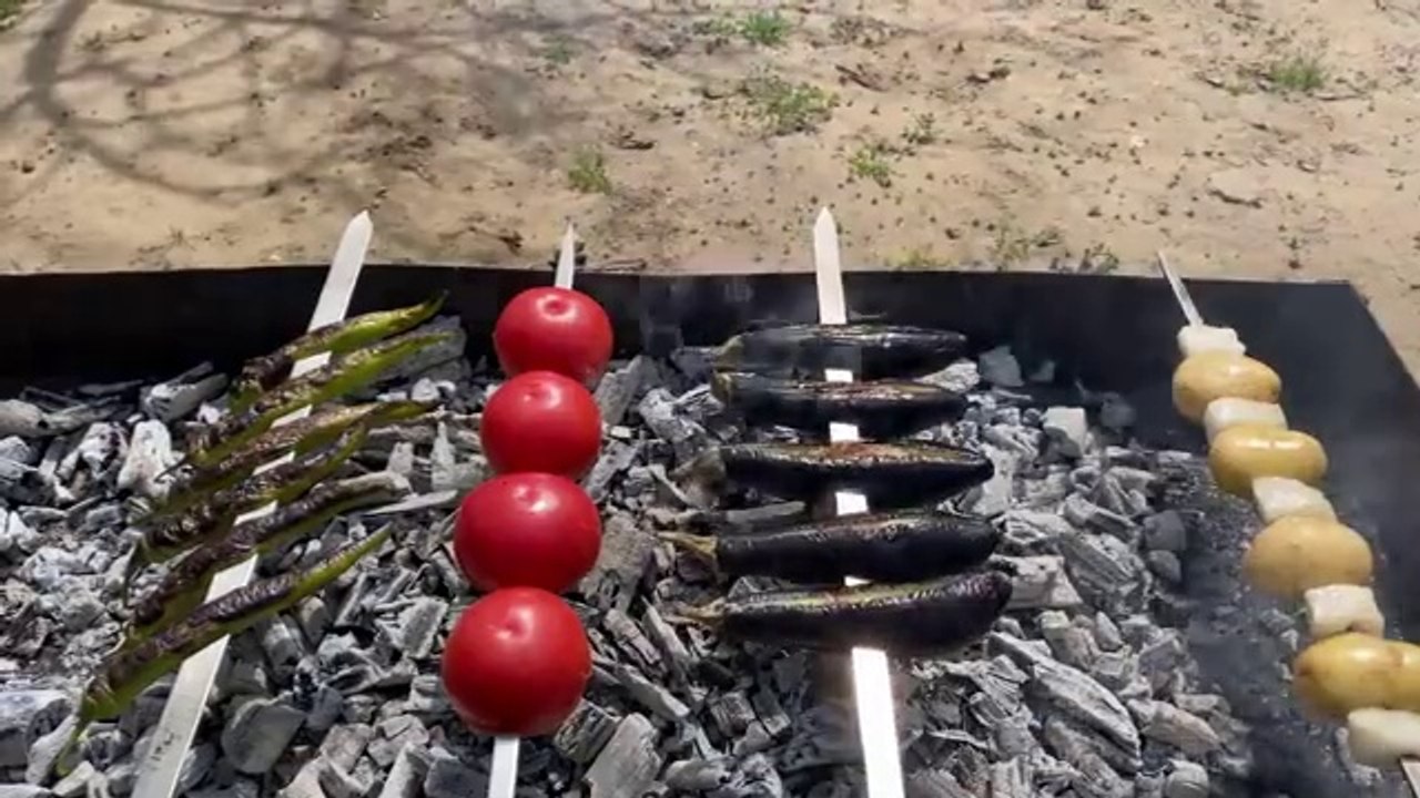 Lula from potatoes, vegetable kebab. Veeeery tasty!