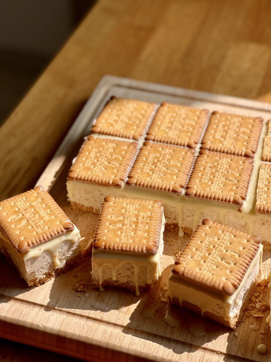 Barres Glacées aux Petits Beurres | Recette Facile et Gourmande sans Sorbetière avec 7 Ingrédients ✨