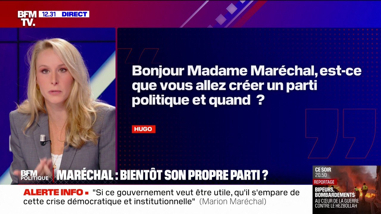 "Je souhaite la victoire du camp national", affirme Marion Maréchal