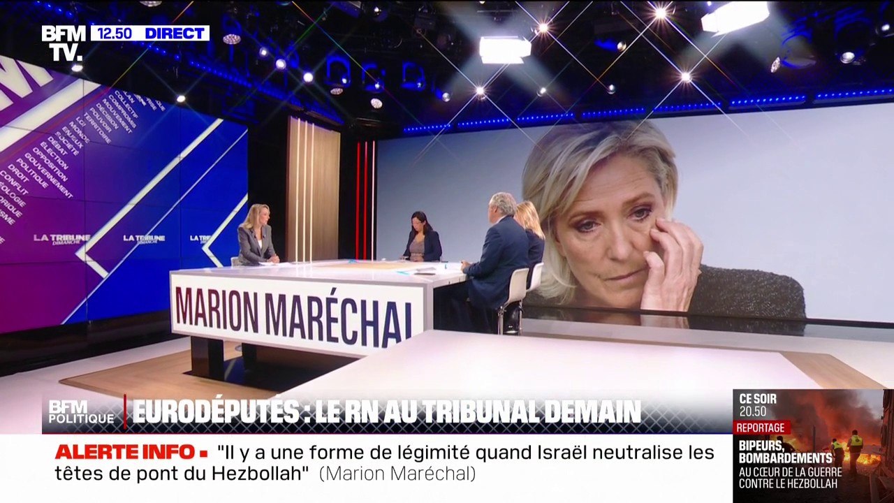 Assistants d’eurodéputés RN: "J'espère que Marine Le Pen ne sera pas condamnée et qu'elle sera encore moins inéligible, ce serait un drame et un scandale démocratique", déclare Marion Maréchal