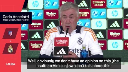 Скачать видео: Ancelotti puts faith in justice system amid concerns for Vinicius in Madrid derby