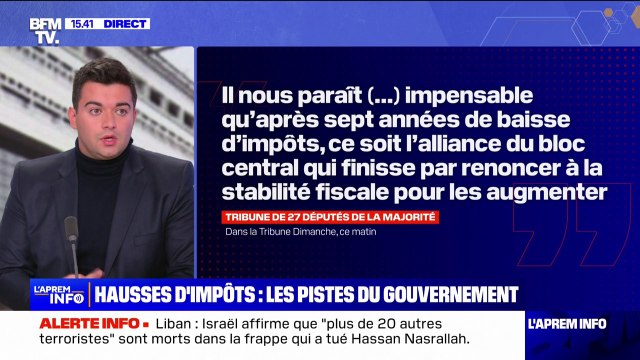 Hausses d'impôts: les pistes du gouvernement